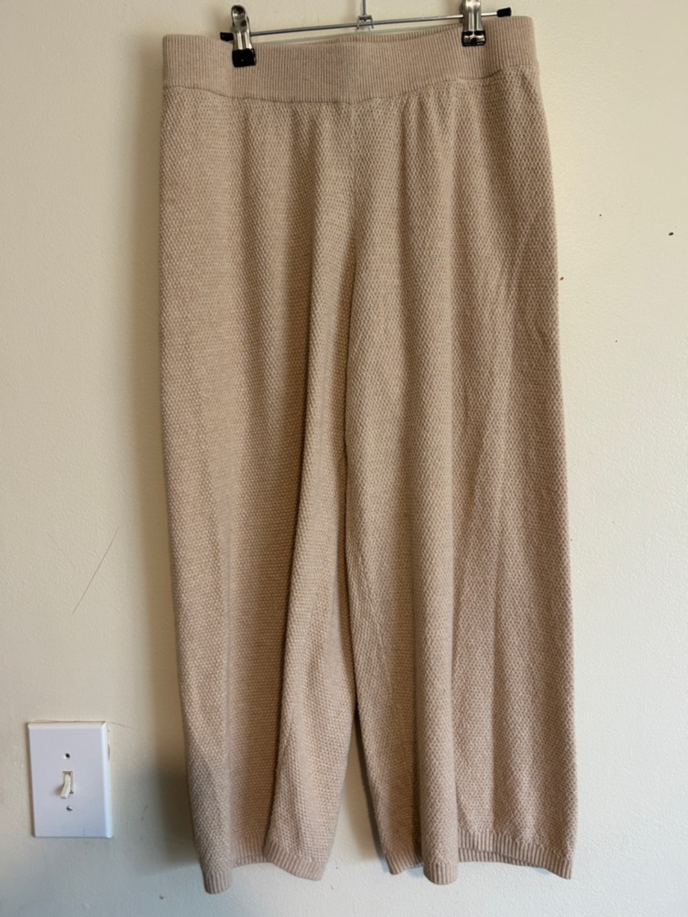 Roots Wide Leg Knit Pants in Beige